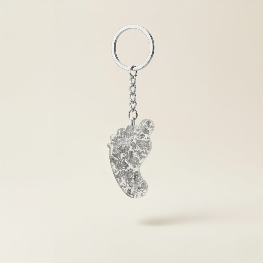 Ayak İzi Epoksi Anahtarlık | Moments Serisi – El Yapımı Özel Tasarım