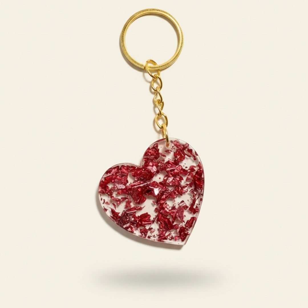 Kalpli Epoksi Anahtarlık – Love Glow Up Serisi | El Yapımı Özel Tasarım