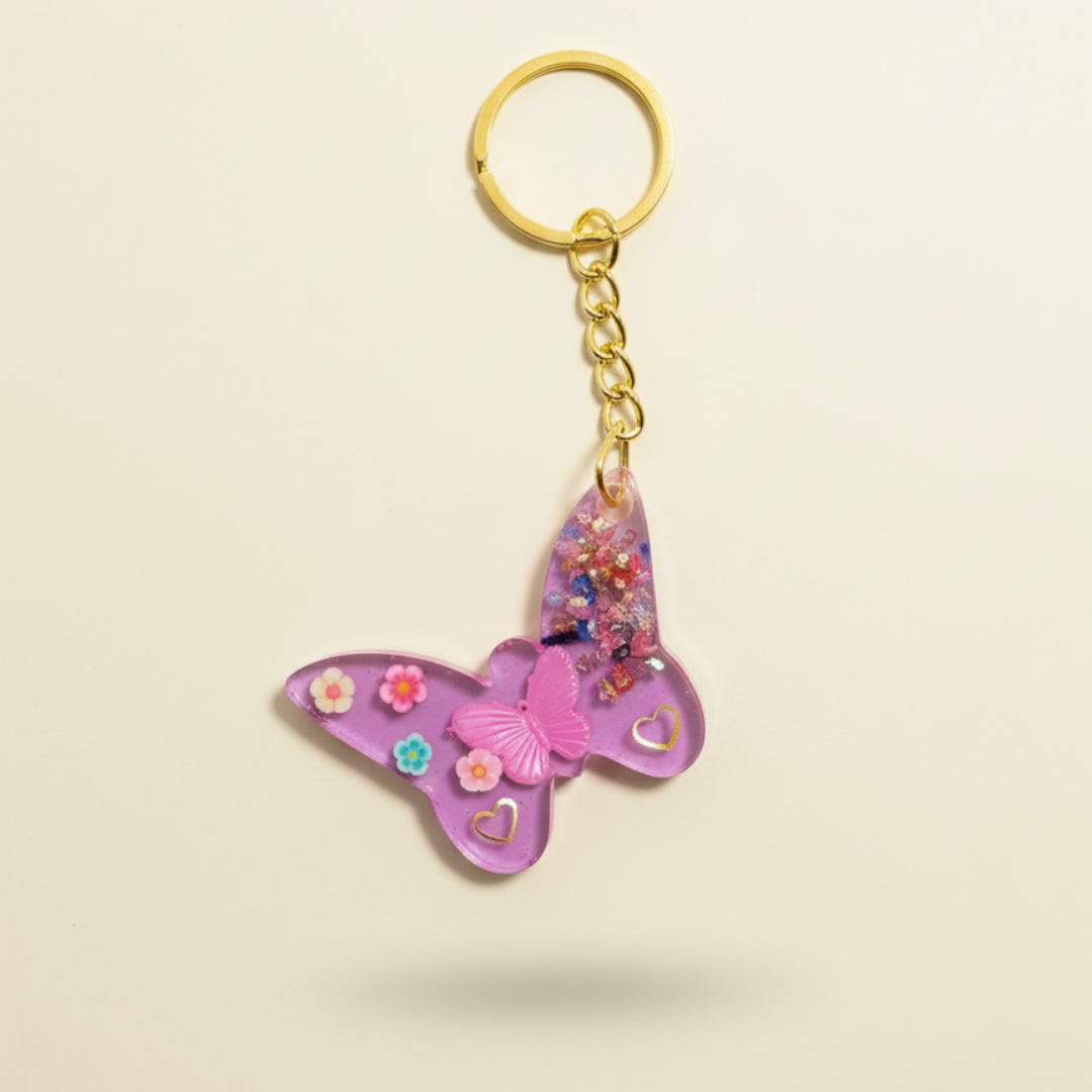Kelebek Epoksi Anahtarlık – Butterfly Color Pop Serisi | El Yapımı Özel Tasarım