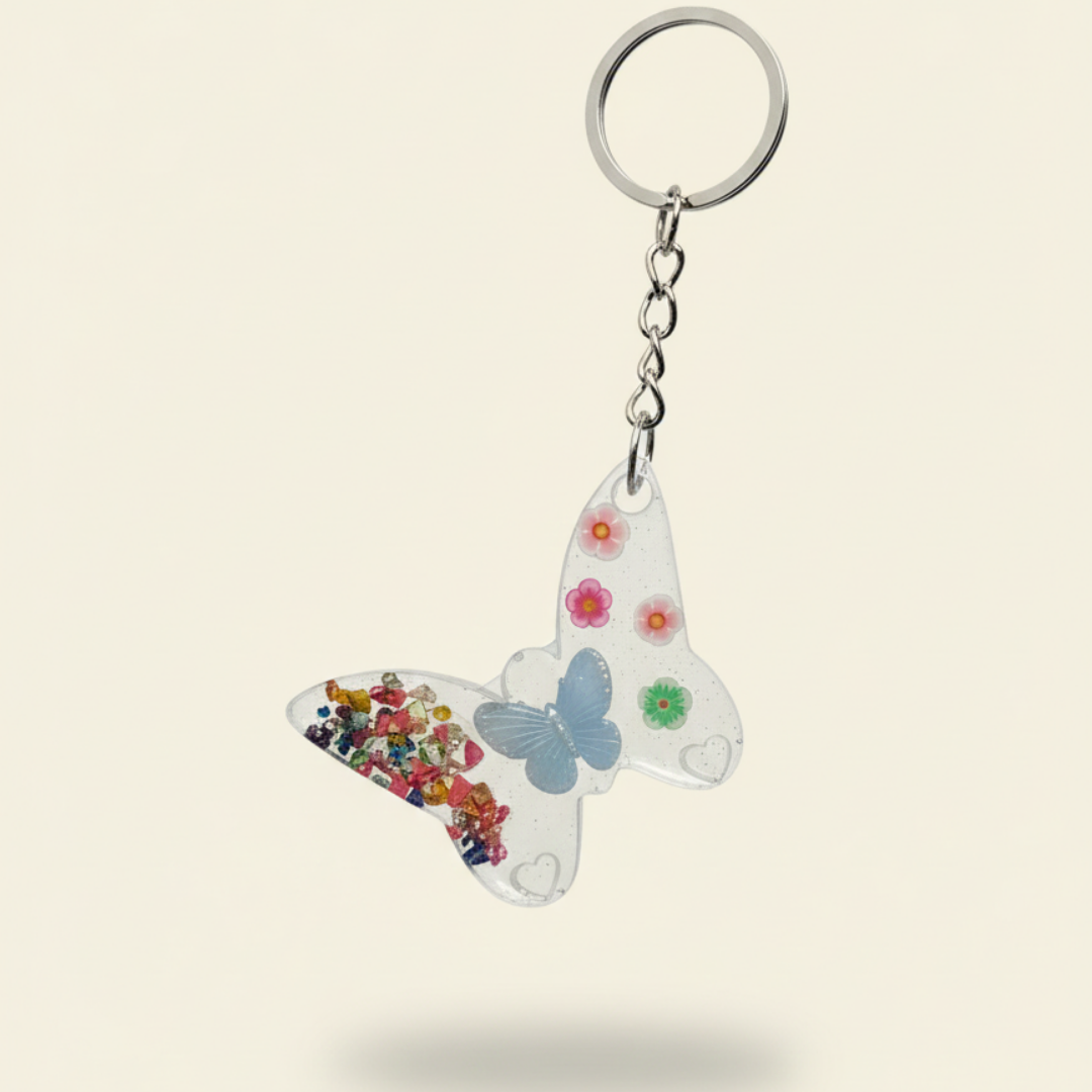 Kelebek Epoksi Anahtarlık – Butterfly Color Pop Serisi | El Yapımı Özel Tasarım