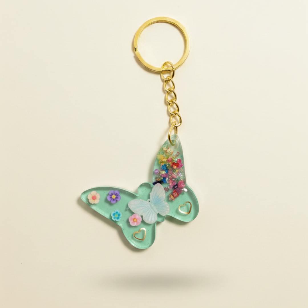 Kelebek Epoksi Anahtarlık – Butterfly Color Pop Serisi | El Yapımı Özel Tasarım